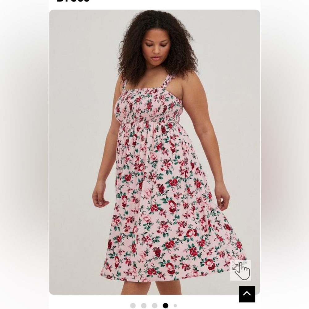 Midi Challis Smocked Tiered Dress